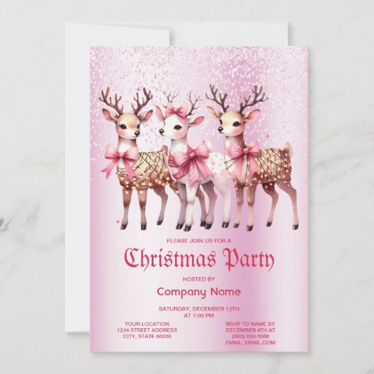 クリスマスディアーパーティの招待状 招待状 (正面)