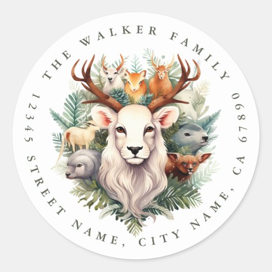 クリスマスディアーラウンドシール ラウンドシール (正面)