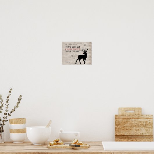クリスマスディアー名前を追加Deer-Est Time of the Year! ポスター (キッチン)