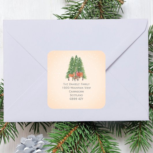 クリスマスディアー差出人住所 スクエアシール