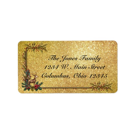 クリスマスディアー3.75x2無料 ラベル (正面)