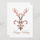 クリスマスディアー&キャンディーキャンズクリスマスカード (正面/裏面)