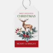 クリスマスディアー&クリスマスベリーリース ギフトタグ (正面)