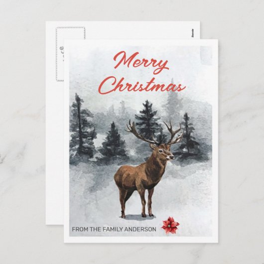 クリスマスディアー シーズンポストカード (正面/裏面)
