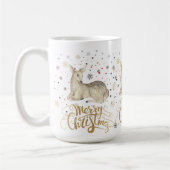 クリスマスディアー&メリークリスマスタイポグラフィ コーヒーマグカップ (左)