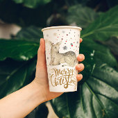 クリスマスディアー&メリークリスマスタイポグラフィ 紙コップ