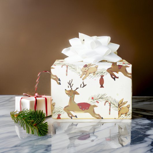 クリスマスディアー |ラビットラッピング紙 ラッピングペーパー