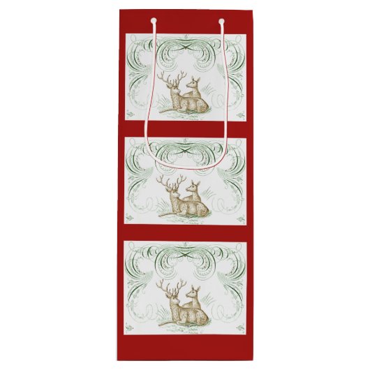 クリスマスディアー ワインギフトバッグ (正面)