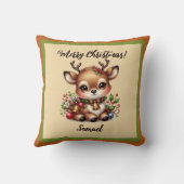 クリスマスディアー（名前あり）装飾用クッション クッション (裏面)
