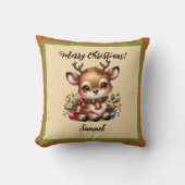 クリスマスディアー（名前あり）装飾用クッション クッション (正面)