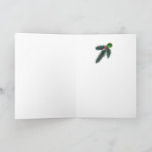 クリスマスディアー、松のコーンのクラウン、緑の宝石 シーズンカード (内部)