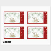 クリスマスディアー 長方形シール (シート)