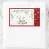 クリスマスディアー 長方形シール (バッグ)