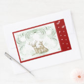 クリスマスディアー 長方形シール (封筒)