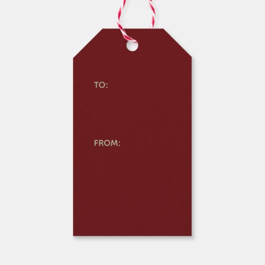 クリスマスディアー〔雄ジカの〕枝角フェスティバル素朴ギフトラベル ギフトタグ (裏面)