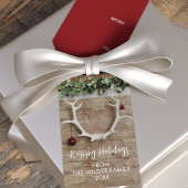 クリスマスディアー〔雄ジカの〕枝角フェスティバル素朴ギフトラベル ギフトタグ