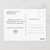 クリスマスディアー〔雄ジカの〕枝角ホリデー企業のグリーティング ポストカード (裏面)