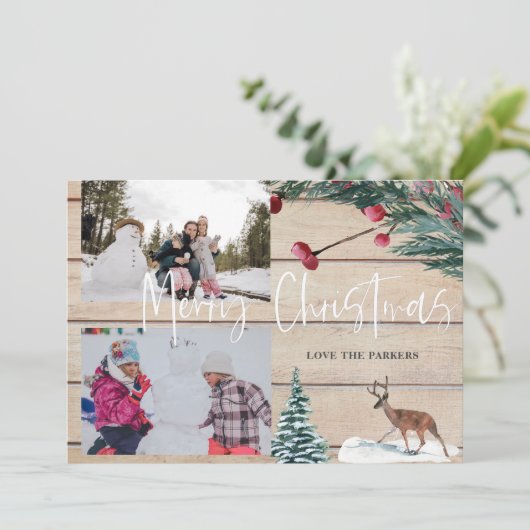 クリスマスディア冬数々のの写真カード 招待状 (スタンド正面)