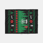 クリスマスディスクゴルフフリスビー醜いクリスマスクリスマス フリースブランケット (正面(横))