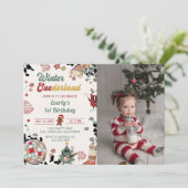 クリスマスディスコボールウィンターオンダーランド誕生日 招待状 (スタンド正面)