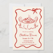 クリスマスディナーお洒落招待状 案内状 (正面)