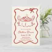 クリスマスディナーお洒落招待状 案内状 (スタンド正面)