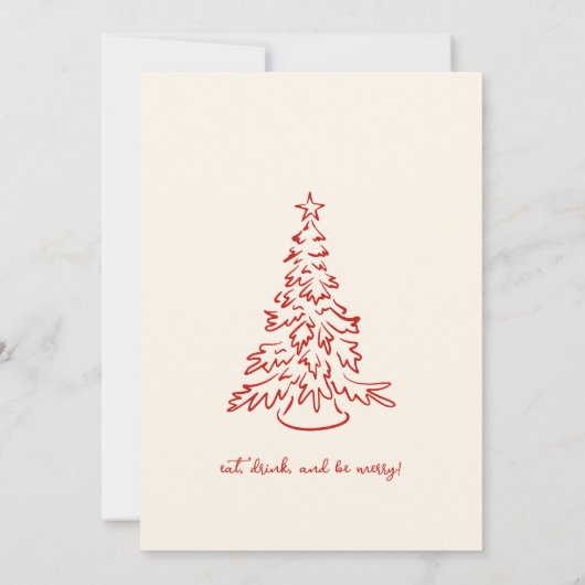 クリスマスディナーお洒落招待状 案内状 (裏面)