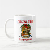 クリスマスディナーが始まりました 面白いリスのマグカップ コーヒーマグカップ (左)