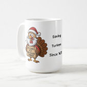 クリスマスディナーには早すぎる | おもしろ七面鳥 コーヒーマグカップ (正面左)