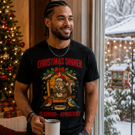 クリスマスディナーのリス 楽しいTシャツ Tシャツ