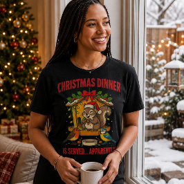 クリスマスディナーのリス 楽しいTシャツ Tシャツ