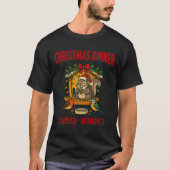 クリスマスディナーのリス 楽しいTシャツ Tシャツ (正面)