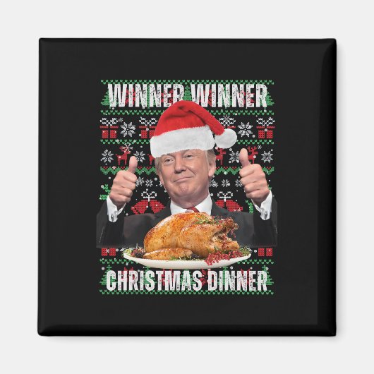 クリスマスディナーの勝者 勝者 ジョーク 面白い トランプ X マグネット (正面)