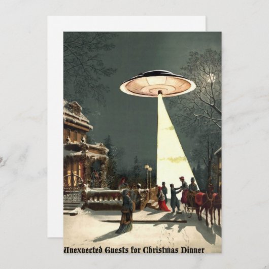 クリスマスディナーの思いがけないプレゼント シーズンカード (正面/裏面)