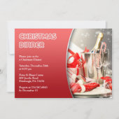 クリスマスディナーカクテルパーティの招待状 招待状 (正面)