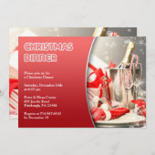 クリスマスディナーカクテルパーティの招待状 招待状 (正面/裏面)