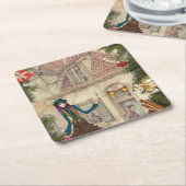 クリスマスディナーテーブルデコール スクエアペーパーコースター (アングル)