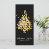 クリスマスディナーデザインブラック金ゴールドフラットメニュー メニュー (スタンド正面)