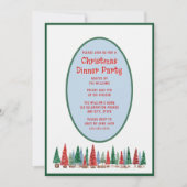 クリスマスディナーパーティの招待状フェスティバルカラー 招待状 (正面)