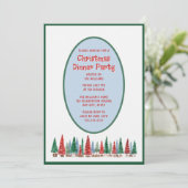 クリスマスディナーパーティの招待状フェスティバルカラー 招待状 (スタンド正面)