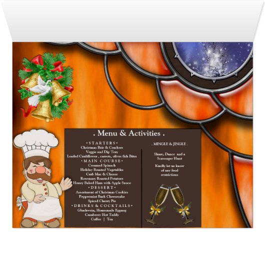 クリスマスディナーパーティの招待状 (内部横(下))