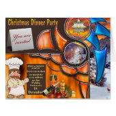 クリスマスディナーパーティの招待状 (正面横)