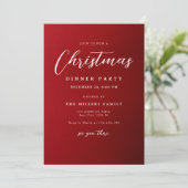 クリスマスディナーパーティの招待状、ミニマリスト 招待状 (スタンド正面)