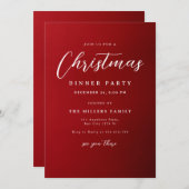 クリスマスディナーパーティの招待状、ミニマリスト 招待状 (正面/裏面)