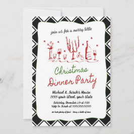 クリスマスディナーパーティの招待状 招待状