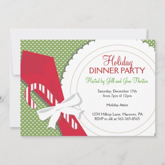 クリスマスディナーパーティの招待状 招待状 (正面)