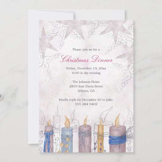 クリスマスディナーパーティの招待状 招待状 (正面)