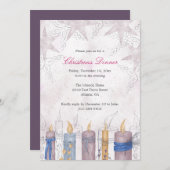 クリスマスディナーパーティの招待状 招待状 (正面/裏面)