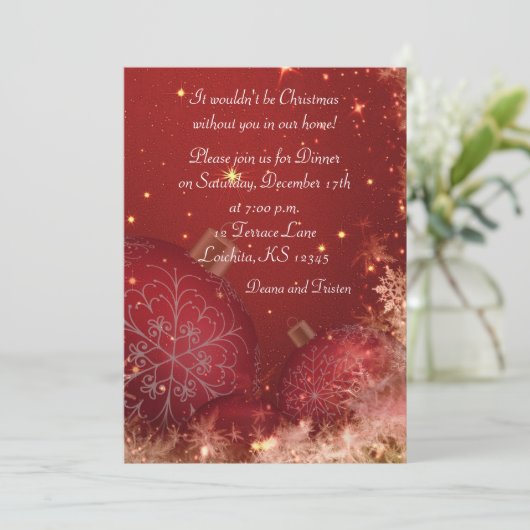 クリスマスディナーパーティの招待状 招待状 (スタンド正面)