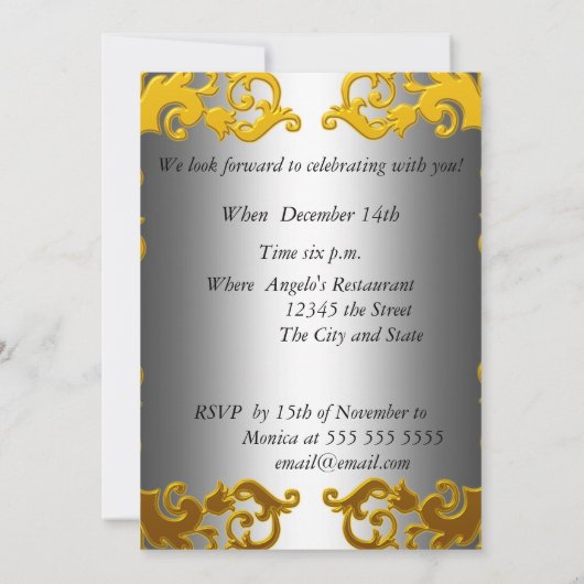 クリスマスディナーパーティの招待状 招待状 (裏面)